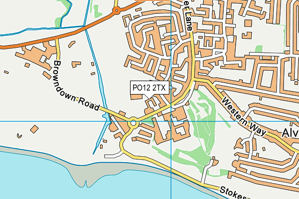 PO12 2TX map - OS VectorMap District (Ordnance Survey)