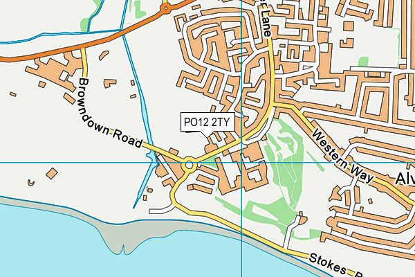 PO12 2TY map - OS VectorMap District (Ordnance Survey)