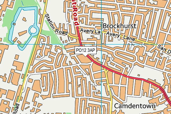 PO12 3AP map - OS VectorMap District (Ordnance Survey)