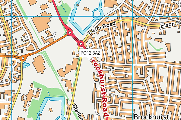 PO12 3AZ map - OS VectorMap District (Ordnance Survey)