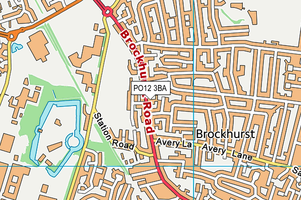 PO12 3BA map - OS VectorMap District (Ordnance Survey)