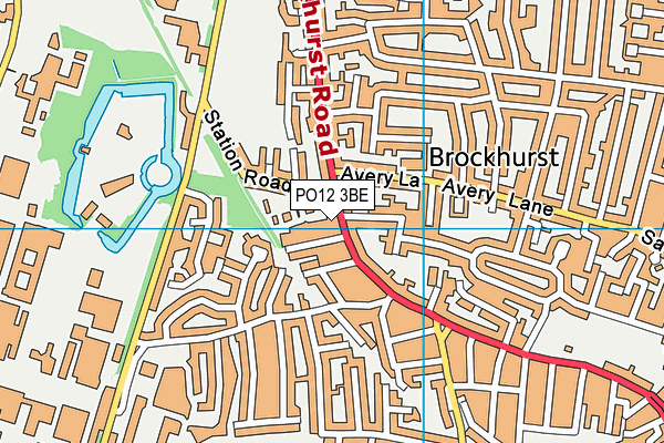 PO12 3BE map - OS VectorMap District (Ordnance Survey)