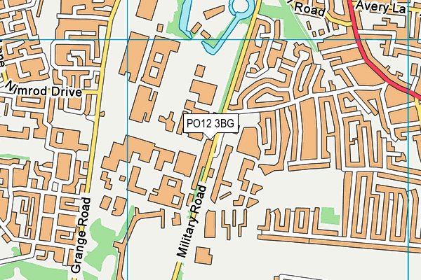 PO12 3BG map - OS VectorMap District (Ordnance Survey)