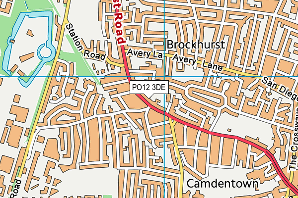 PO12 3DE map - OS VectorMap District (Ordnance Survey)