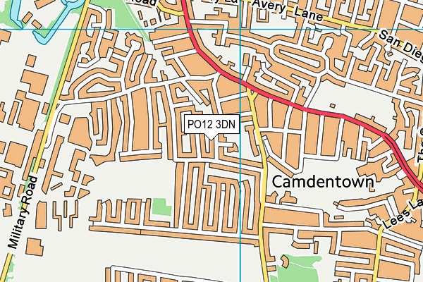 PO12 3DN map - OS VectorMap District (Ordnance Survey)