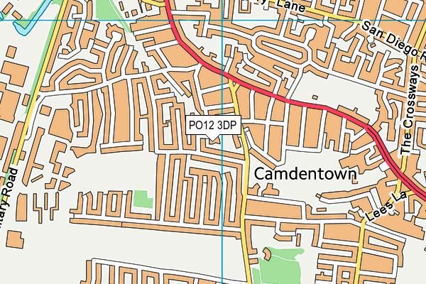 PO12 3DP map - OS VectorMap District (Ordnance Survey)