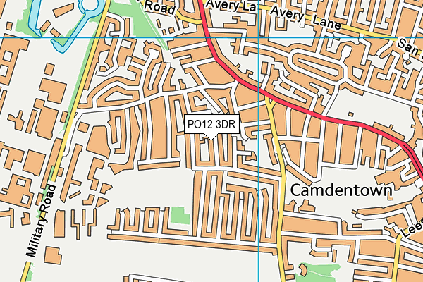 PO12 3DR map - OS VectorMap District (Ordnance Survey)