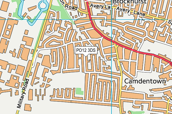 PO12 3DS map - OS VectorMap District (Ordnance Survey)