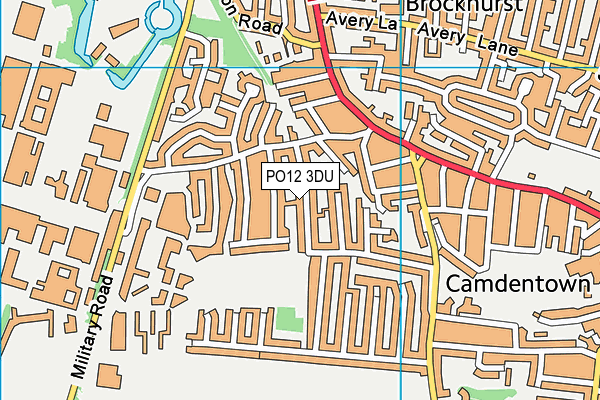 PO12 3DU map - OS VectorMap District (Ordnance Survey)
