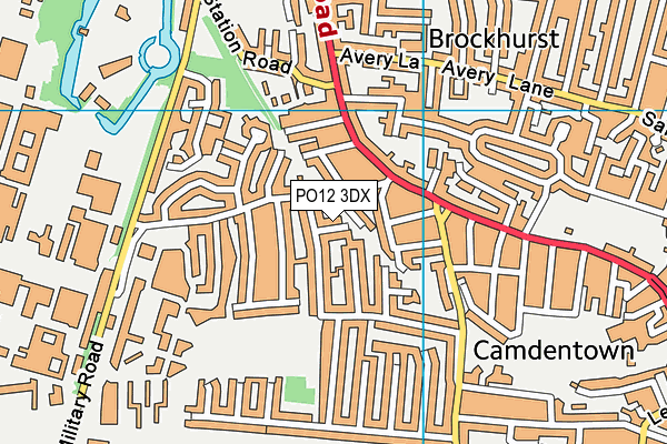 PO12 3DX map - OS VectorMap District (Ordnance Survey)