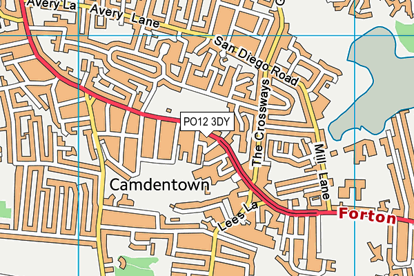 PO12 3DY map - OS VectorMap District (Ordnance Survey)