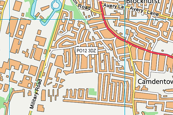PO12 3DZ map - OS VectorMap District (Ordnance Survey)