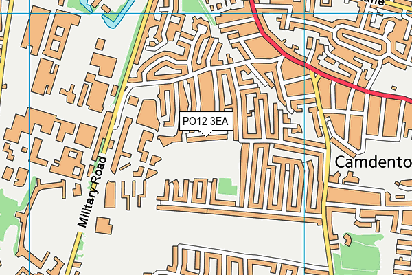 PO12 3EA map - OS VectorMap District (Ordnance Survey)