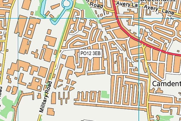 PO12 3EB map - OS VectorMap District (Ordnance Survey)