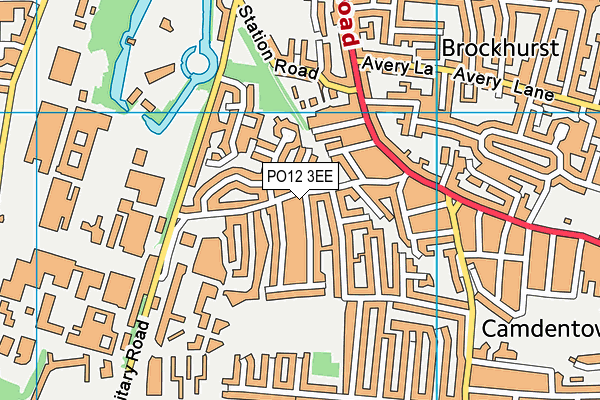 PO12 3EE map - OS VectorMap District (Ordnance Survey)