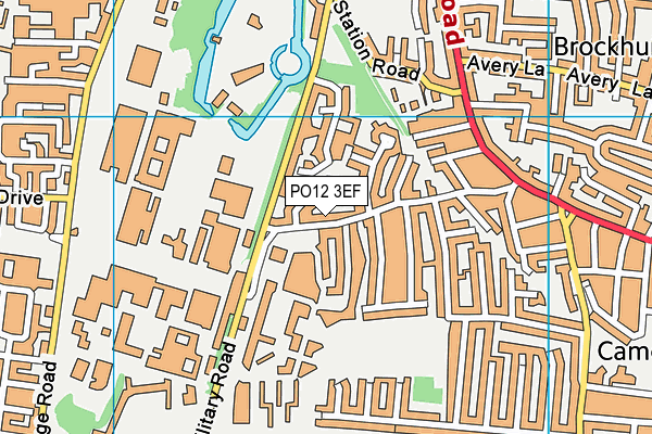 PO12 3EF map - OS VectorMap District (Ordnance Survey)