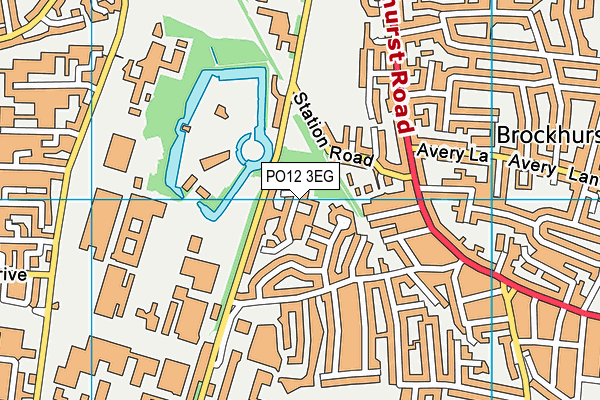 PO12 3EG map - OS VectorMap District (Ordnance Survey)