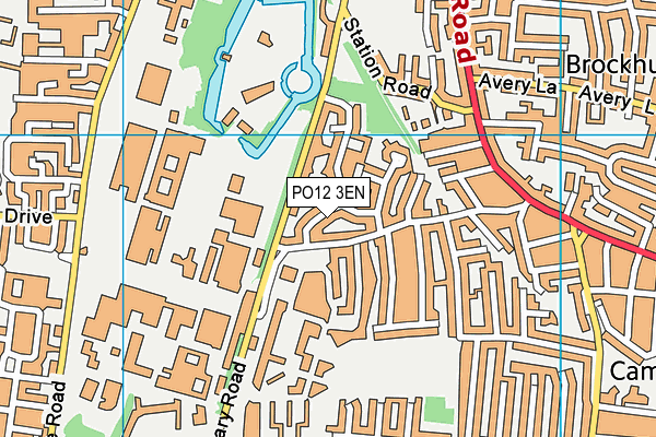 PO12 3EN map - OS VectorMap District (Ordnance Survey)