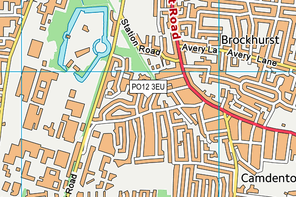 PO12 3EU map - OS VectorMap District (Ordnance Survey)