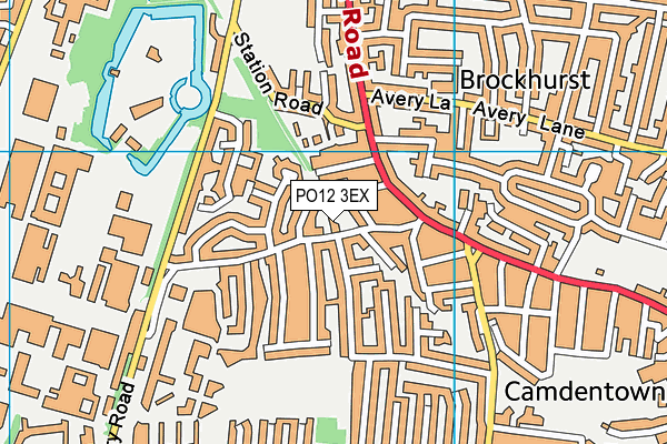 PO12 3EX map - OS VectorMap District (Ordnance Survey)