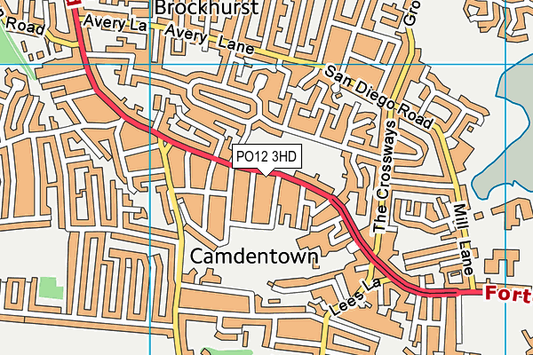 PO12 3HD map - OS VectorMap District (Ordnance Survey)