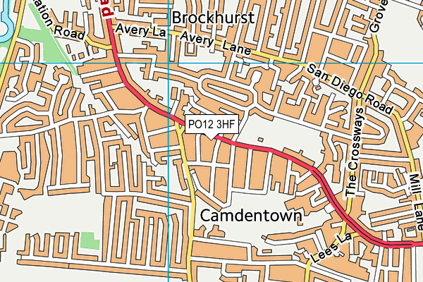 PO12 3HF map - OS VectorMap District (Ordnance Survey)