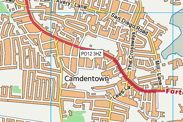 PO12 3HZ map - OS VectorMap District (Ordnance Survey)