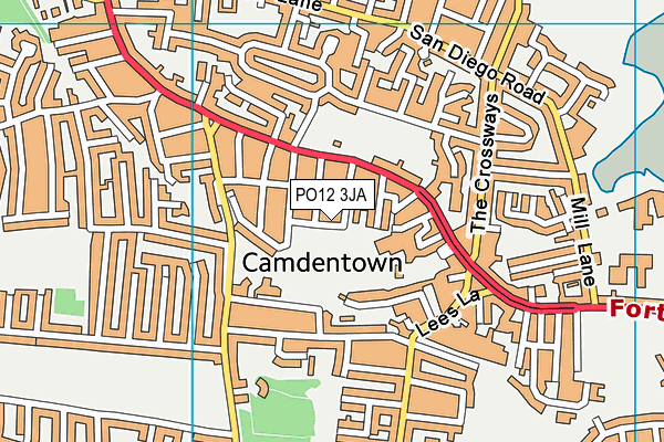 PO12 3JA map - OS VectorMap District (Ordnance Survey)