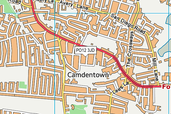 PO12 3JD map - OS VectorMap District (Ordnance Survey)