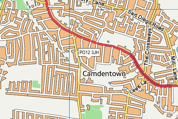 PO12 3JH map - OS VectorMap District (Ordnance Survey)