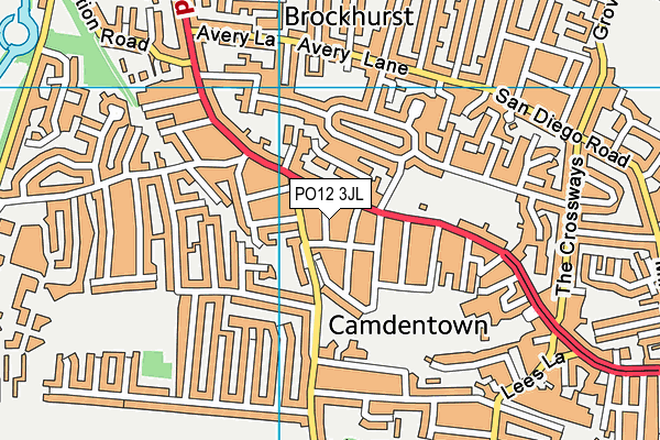 PO12 3JL map - OS VectorMap District (Ordnance Survey)