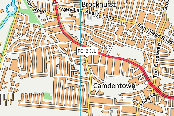 PO12 3JU map - OS VectorMap District (Ordnance Survey)