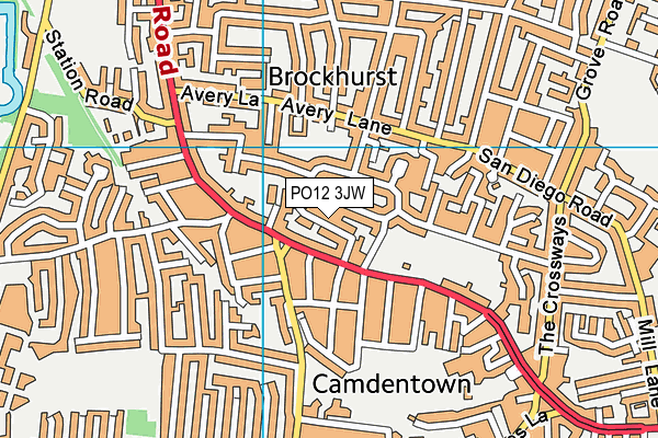 PO12 3JW map - OS VectorMap District (Ordnance Survey)