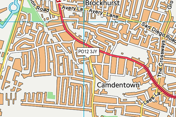 PO12 3JY map - OS VectorMap District (Ordnance Survey)