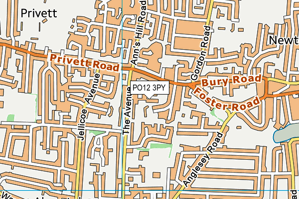 PO12 3PY map - OS VectorMap District (Ordnance Survey)