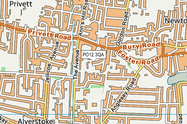 PO12 3QA map - OS VectorMap District (Ordnance Survey)