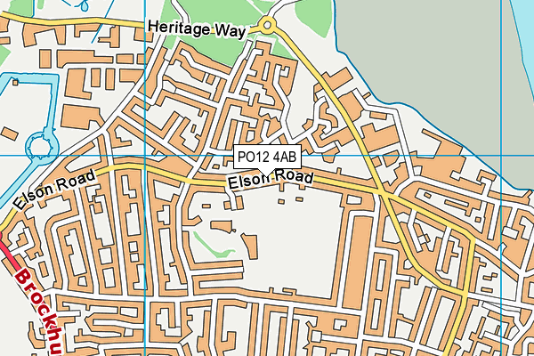PO12 4AB map - OS VectorMap District (Ordnance Survey)