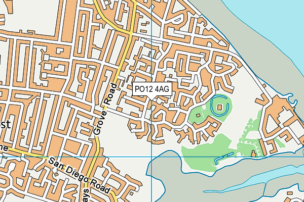 PO12 4AG map - OS VectorMap District (Ordnance Survey)