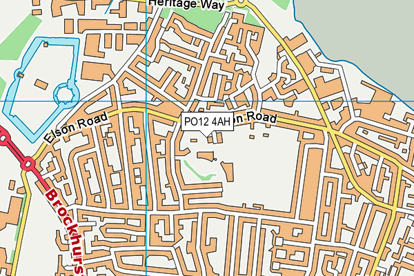 PO12 4AH map - OS VectorMap District (Ordnance Survey)