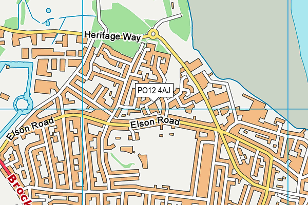 PO12 4AJ map - OS VectorMap District (Ordnance Survey)