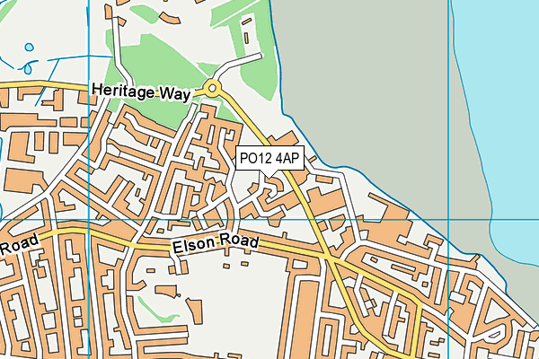 PO12 4AP map - OS VectorMap District (Ordnance Survey)