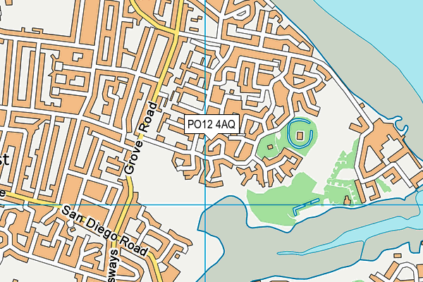 PO12 4AQ map - OS VectorMap District (Ordnance Survey)
