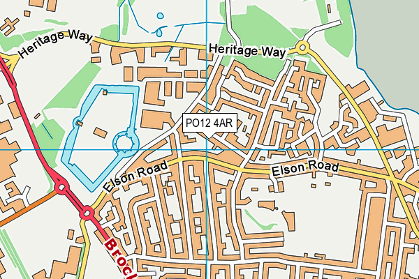 PO12 4AR map - OS VectorMap District (Ordnance Survey)