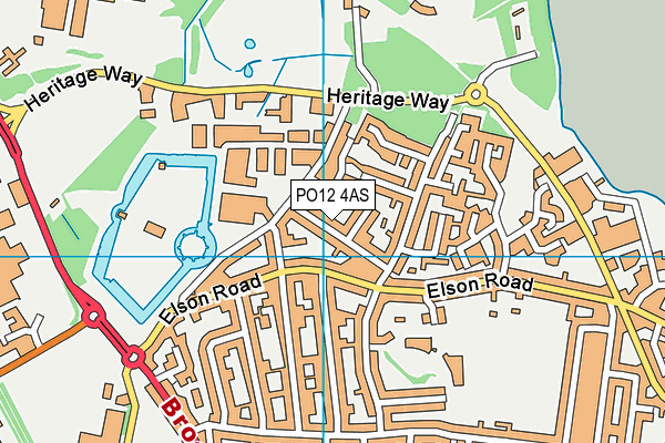 PO12 4AS map - OS VectorMap District (Ordnance Survey)