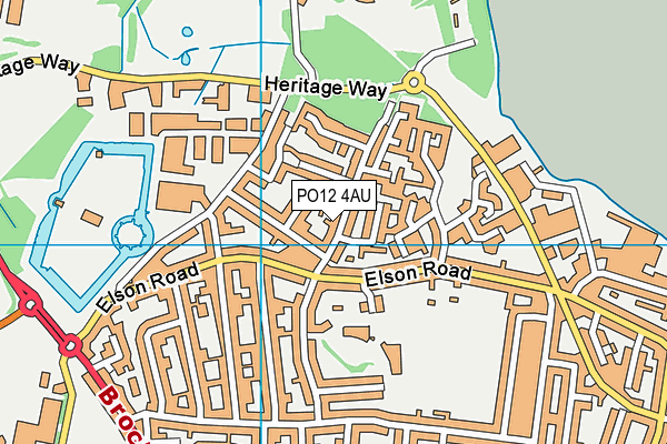PO12 4AU map - OS VectorMap District (Ordnance Survey)
