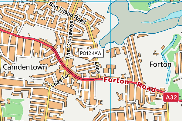 PO12 4AW map - OS VectorMap District (Ordnance Survey)