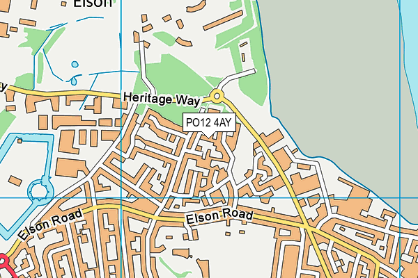 PO12 4AY map - OS VectorMap District (Ordnance Survey)