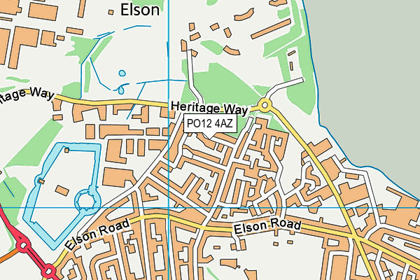 PO12 4AZ map - OS VectorMap District (Ordnance Survey)