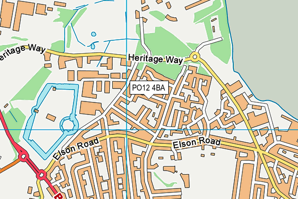 PO12 4BA map - OS VectorMap District (Ordnance Survey)