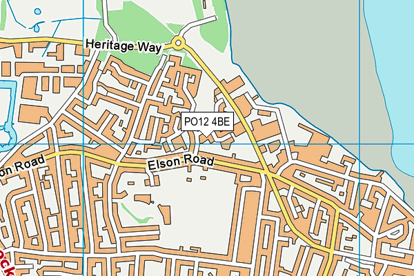 PO12 4BE map - OS VectorMap District (Ordnance Survey)